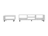 Carter 2 Piece Living Room Set, Streamlined with TV Stand and Coffee Table, White B097P474316