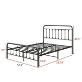 FULL Metal Platform Bed Frame with Headboard, Strong Slat Support, No Box Spring Needed,Easy W84034826