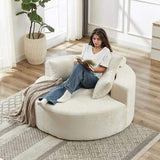 55'L Chenille Sponge single sofa,No Assembly Required,Fluffy Modern Sleeper Chair for Living room, W834P221027