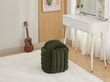 060-Chenille Fabric Modern Knot Design Ottoman Makeup Stool Footstool, Comfortable and Stylish Seat W527P239020