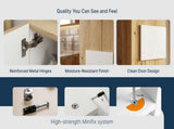 Medicine 38"H Single Door Cabinet, Three Shelves, Light Oak / White B097120601