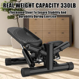 ZUN Steppers for Exercise - Mini Stair Stepper Machine with Resistance Bands 330lbs Twist Stepper 51886384