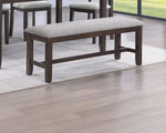 ZUN Contemporary Style 1pc Brown/Light Gray Dining Bench Fabric Upholstered Bench Wood Base Dining Room B011P243277