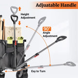PORTABLE 400L Collapsible Wagon, Folding Wagon Cart , Beach Wagon with Big Wheels, 450LB Heavy Duty 42781808