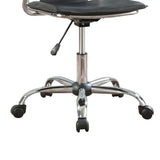 ZUN Black and Chrome Height Adjustable Office Chair with Casters B062P153814