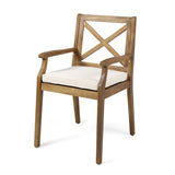 PERLA DINING CHAIR,2PCS with 2 Cream Cushions,for Backyard, Poolside, Garden N762P251938A