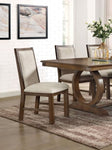 ZUN Transitional Style 2pcs Side Chairs Rustic Oak Solid wood Beige Fabric Dining Room Furniture Chair B011P197294