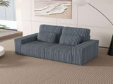 Modern Corduroy Loveseat with 2 Throw Pillows, Soft Double Seat Sofa for Cozy Living Spaces, Ribbed 28375997