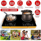 7000W Double Burner Electric Cooktop 110V, 2x3500W Rapid Heating Hot Plate with 4 Preset Modes 10341766