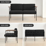 ZUN Cpintltr 47” W Futon Sofa Couch Modern Loveseat Sleeper Sofa Bed with Sturdy Metal Frame Teddy 97973075