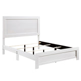 White Finish Full Size Panel Bed Wooden Bedroom Furniture 1pc, Bed in a Box B011P248608