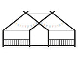 Full Size Metal House Bed Frame, Montessori Floor Bed with Safety Side Guard Rails, No Box Spring 45516107