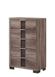 ZUN 1pc Contemporary Chest Five Drawers Metal knobs Brown Gray Finish Bedroom Wooden Furniture B011P255294