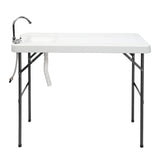 Folding Portable Fish Fillet & Hunting & Cutting Table with Sink Faucet 08732906