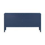U_STYLE Four-Door Sideboard with Geometric Line Patterns and Vintage Metal Handles for Timeless N711P178748V