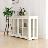 Kitchen Storage Stand Cupboard With Glass Door-White W28235613