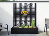 Metal Planter Box with Trellis 70.9in H x 43.3in W x 15.8in D - Outdoor Raised Garden Bed with W1586P455883