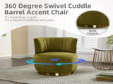 COOLMORE 360 Degree Swivel Cuddle Barrel Accent Sofa Chairs, Round Armchairs with Wide Upholstered, W395102773