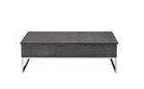 Grey Oak and Chrome Coffee Table with Lift Top B062P189218