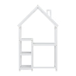 ZUN House-shaped Wooden writing Desk,Kids study Table,Bookshelf & Toy Storage,White W504P145324