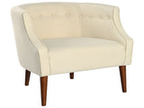 Modern Club Chair with Button-Tufted Back & Tonal Piping Contemporary Upholstered Tub Chair with N767P266718B