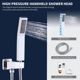 ZUN Shower System Shower Faucet Combo Set Wall Mounted with 10" Rainfall Shower Head and handheld shower T3177P269095