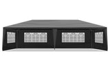10x20ft Black Pop Up Canopy Tent, 6 Removable Sidewalls with 2 Doors 4 Windows, 38534135