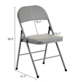 6pcs Elegant Foldable Iron & PVC Chairs for Convention & Exhibition Gray 14327127