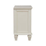 Cream White 3-drawer Nightstand with Pull Out Tray B062P148635
