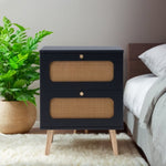 ZUN 2-drawer Nightstand for Bedroom and Living Room, End Table, Side Table with 2 Hand Made W2282P220561