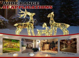 3pcs 2.4FT 2D 4.5V 3.60W Family Elk Iron Frame Courtyard Elk Decoration 55066775