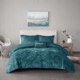 King/Cal King Velvet Duvet Cover Set with Throw Pillow B03596073