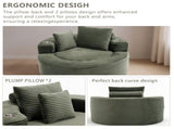 Round Sofa Bed with Memory Foam Sectional Couches for Living Room, Cloud Couch with three pillows, W3224P444283