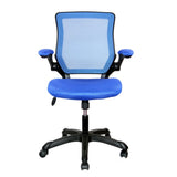 ZUN Mesh Task Office Chair with Flip Up Arms, Blue 11465606