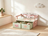 3-in-1 Convertible Kids Toy Box Chest, Storage Chest with 2 Non-Woven Drawers for Bedroom 50859911