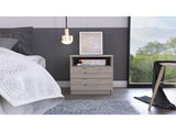 Brookeline 2-Drawer 1-Shelf Rectangle Nightstand Light Grey B06280586