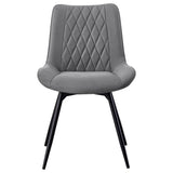 ZUN Grey Tufted Swivel Dining Chairs B062P145620