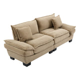 Corduroy Sofa Sleeper Couch Loveseat Sofa with Pillows Comfy Upholstered Deep Seat Sofa for W676P227338