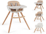 6-in-1 Convertible Baby High Chair, Beech Wood Frame 5-Point Harness for 6-36 Months 87653187