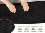Convertible Sofa Bed with Blanket, Boneless Cloud Couch Queen Scott Fabric for Living Room Bedroom, 07805467