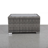 Mixed Grey Slatted Side Table with Aluminum Top Fully Assembled B120P351941