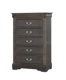 Dark Grey 5-Drawer Chest with Metal Handles B062P209040