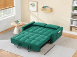 55 "green velvet sofa, elegant with convenient pockets, clever interpretation of the three-in-one W3371P315005
