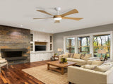 52 Inch Modern Ceiling Fan with 22W LED Light and Remote Control 5 ABS Blades for Living Room W934P230464