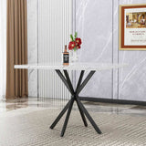 Square Table, Mid Century Modern Square Table for 4-6 Person, Coffee Table for Kitchen W578P242961