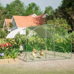 ZUN Large Chicken Coop Metal Chicken Run with Waterproof and Anti-UV Cover, Dome Shaped Walk-in Fence W2505P194437