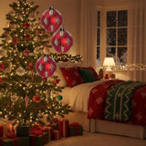 4PCS Set 4.7" Christmas Glass Ball Ornaments Holiday Decor for Xmas Tree Hanging Party Supplies FBA 30081146