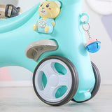 ZUN Rocking Horse Toddlers, Balance Bike Ride On Toys with Push Handle, Backrest and Balance Board W509107492