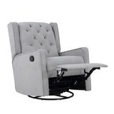 ZUN Milah Gliding Swivel Recliner Tufted Pebble Fabric B02263781