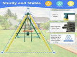 6 in 1 Swing Set With Climbing Frame, Climbing Net, Glider, Hammock Swing, Belt Swing, Basketball W1408P551994